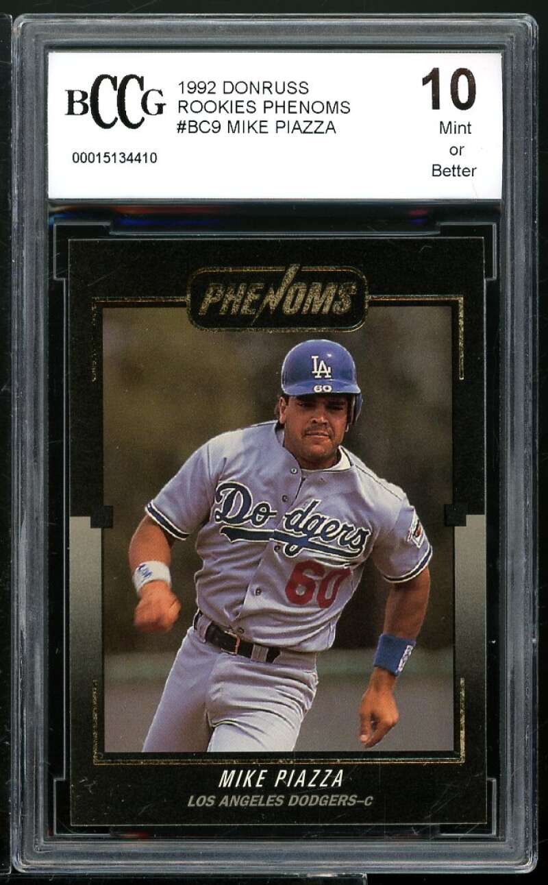 1992 Donruss The Rookies Phenoms #BC-9 Mike Piazza Rookie Card BGS BCCG 10 Mint+ Image 1