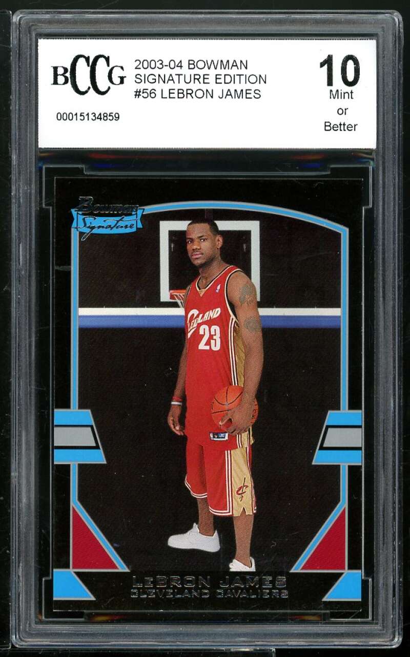 2003-04 Bowman Signature Edition #56 Lebron James Rookie Card BGS BCCG 10 Mint+ Image 1