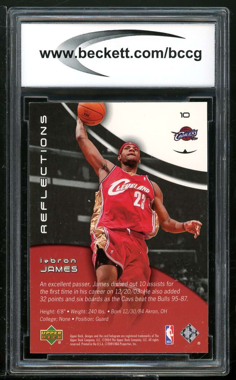 2003-04 UD Triple Dimensions Reflections #10 LeBron James Rookie BGS BCCG 10 MT+ Image 2