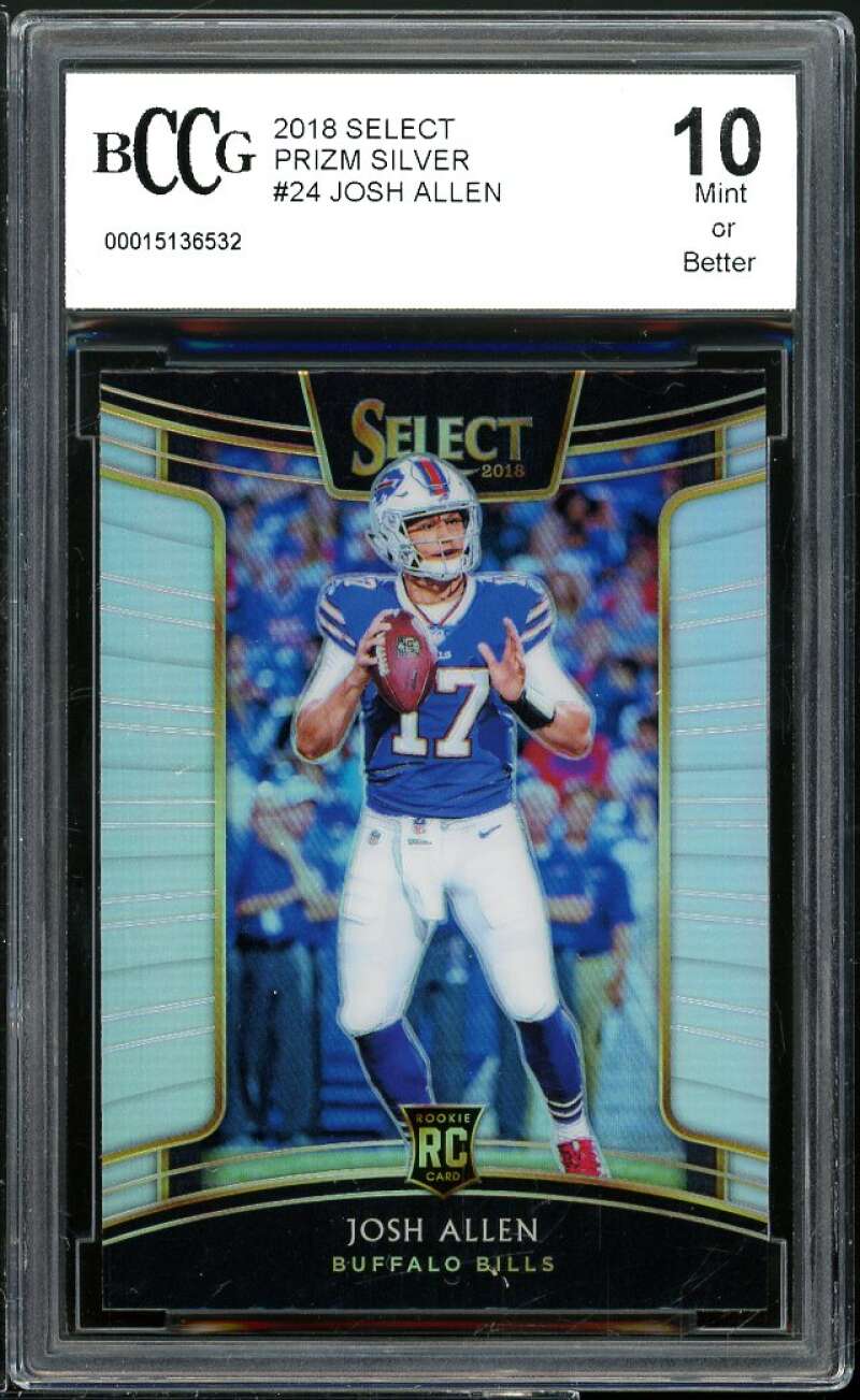 2018 Select Prizm Silver #24 Josh Allen Rookie Card BGS BCCG 10 Mint+ Image 1