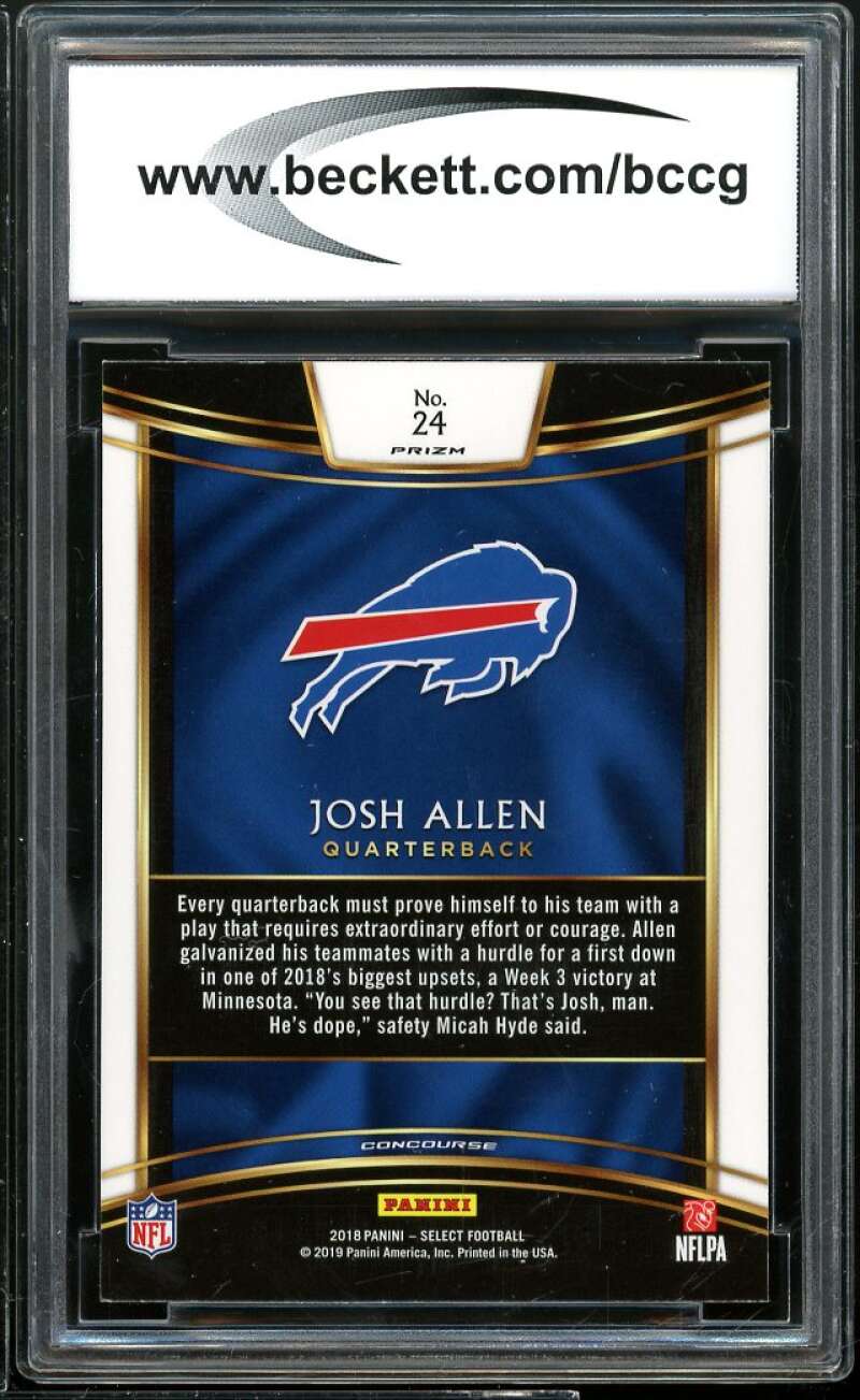 2018 Select Prizm Silver #24 Josh Allen Rookie Card BGS BCCG 10 Mint+ Image 2