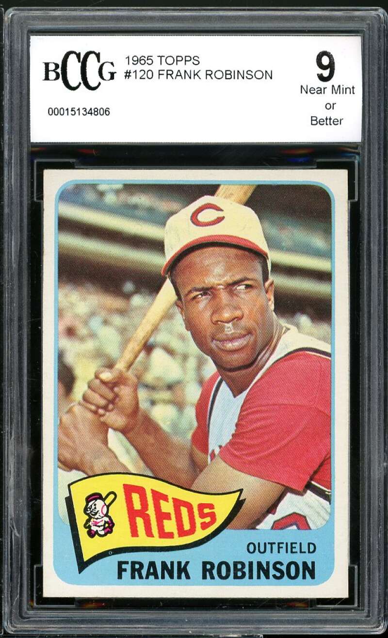 1965 Topps #120 Frank Robinson Card BGS BCCG 9 Near Mint+ Image 1