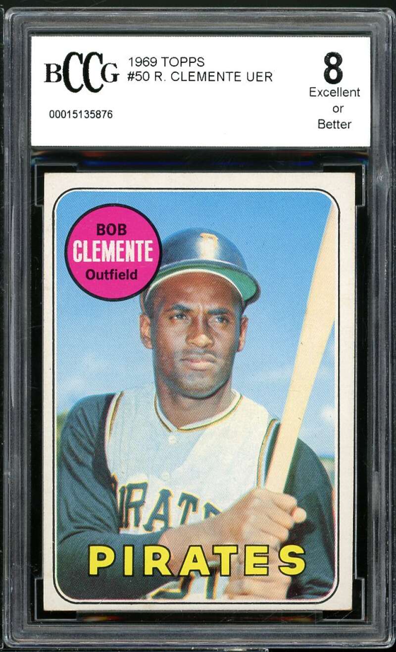 1969 Topps #50 Bob Clemente Card BGS BCCG 8 Excellent+ Image 1