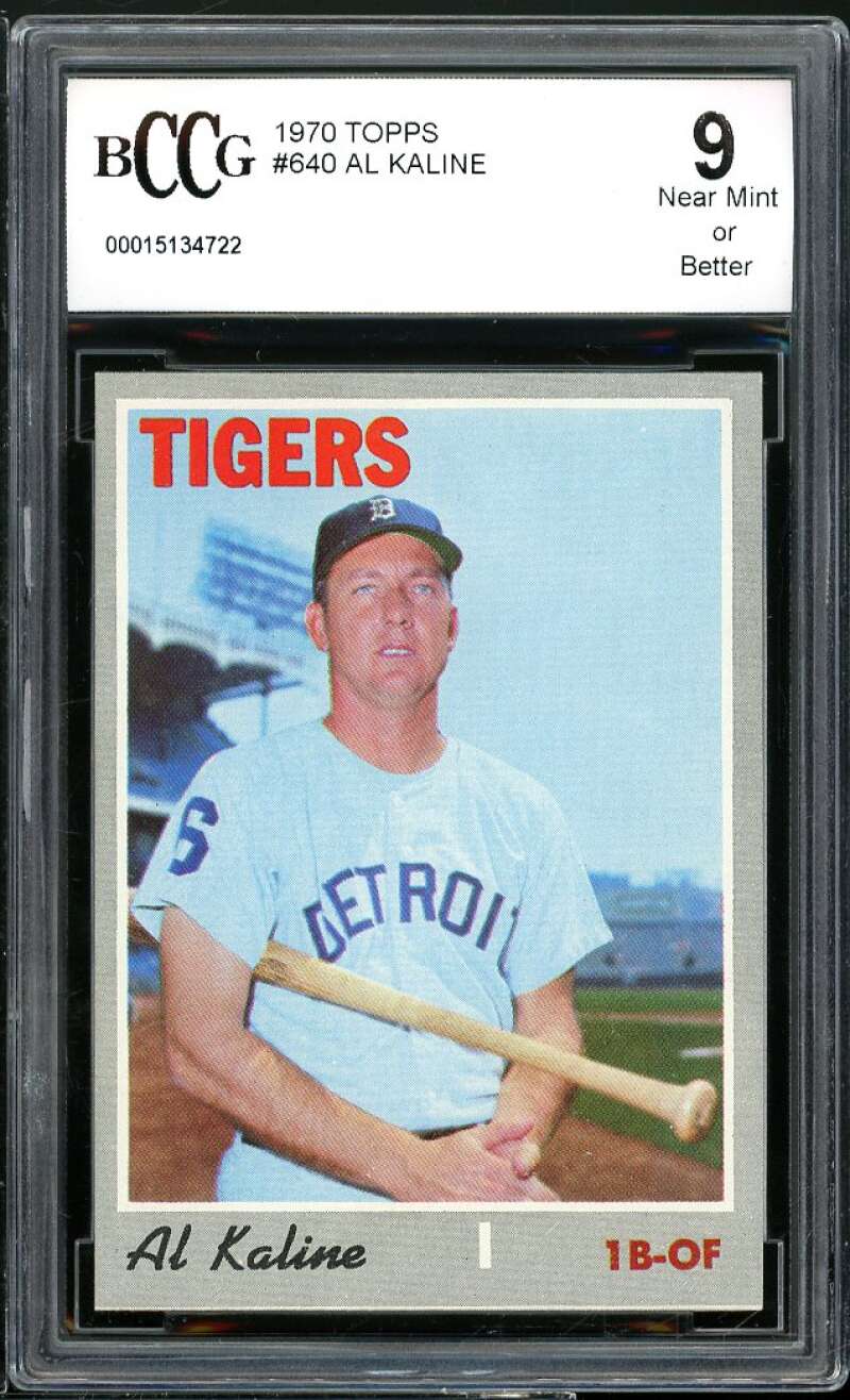 1970 Topps #640 Al Kaline Card BGS BCCG 9 Near Mint+ Image 1