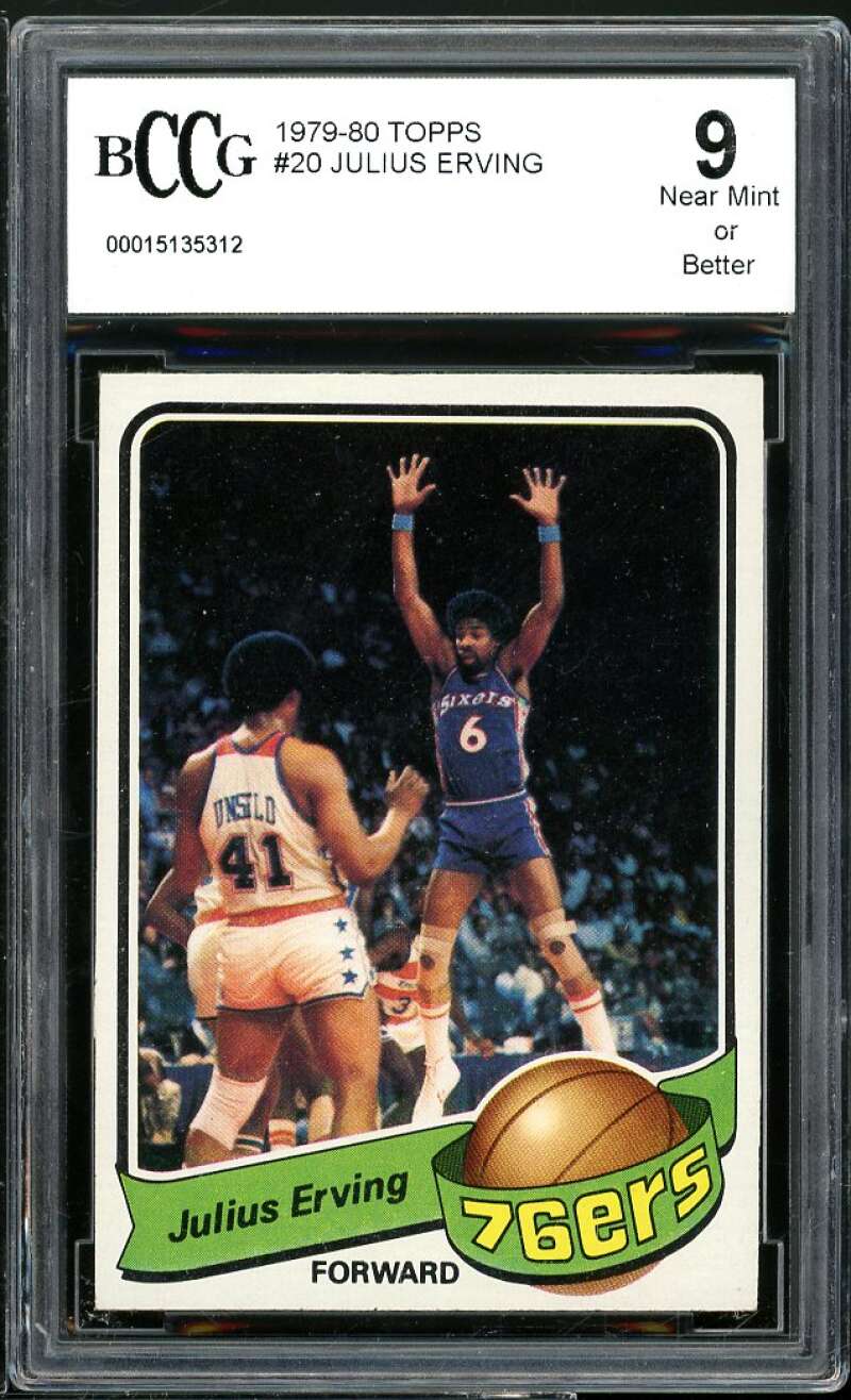 1979-80 Topps #20 Julius Erving Card BGS BCCG 9 Near Mint+ Image 1