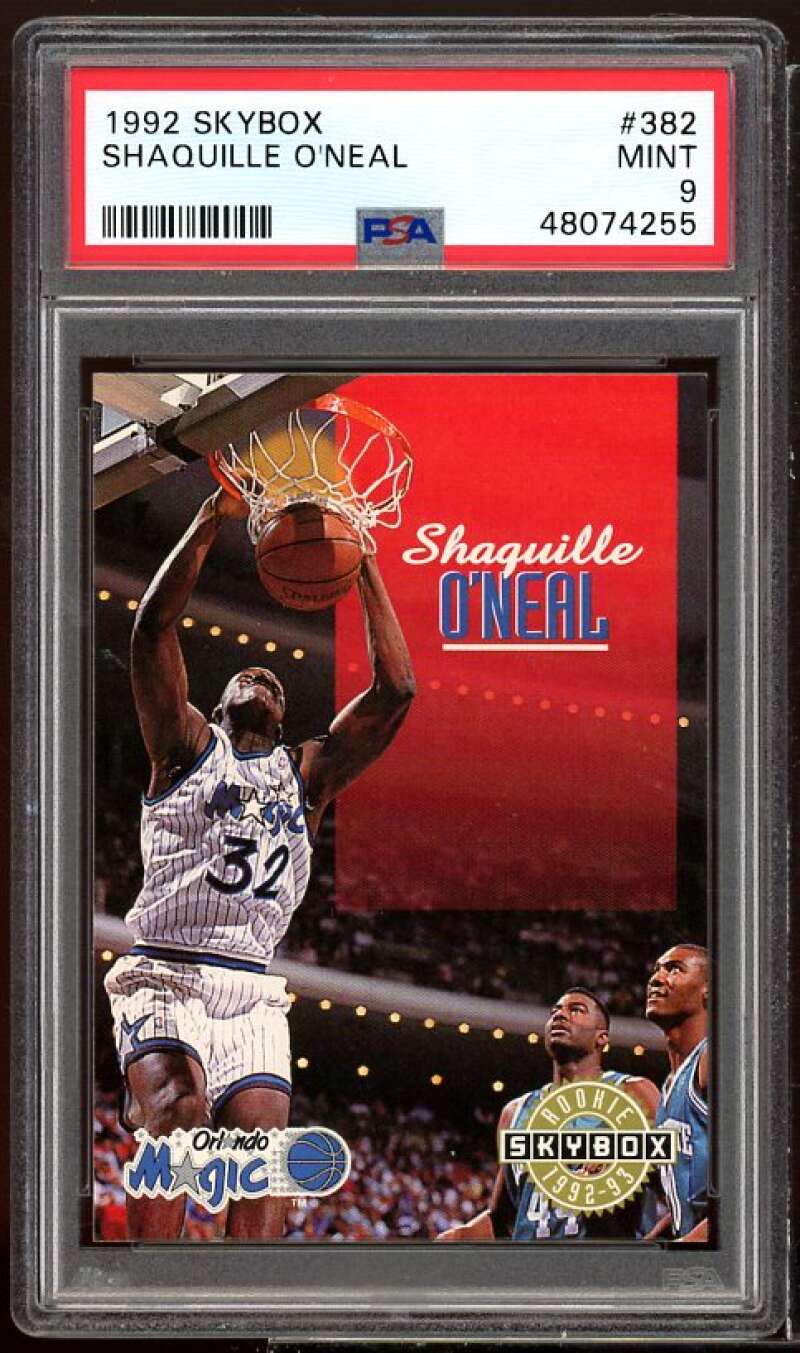Shaquille O'Neal Rookie Card 1992-93 SkyBox #382 PSA 9 Image 1