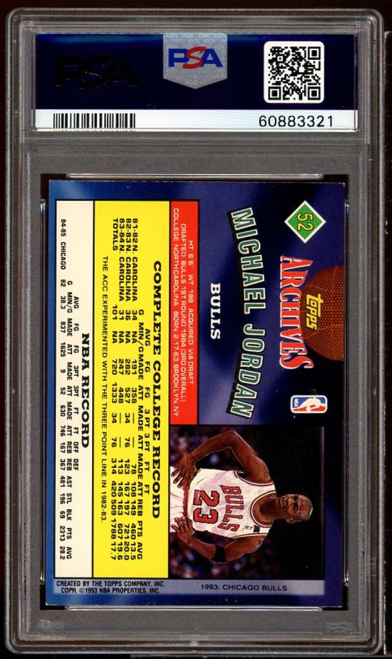 Michael Jordan Card 1992-93 Topps Archives #52 PSA 8 Image 2