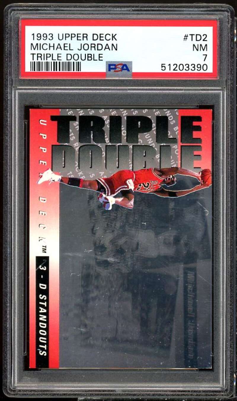 Michael Jordan Card 1993-94 Upper Deck Triple Double #TD2 PSA 7 Image 1