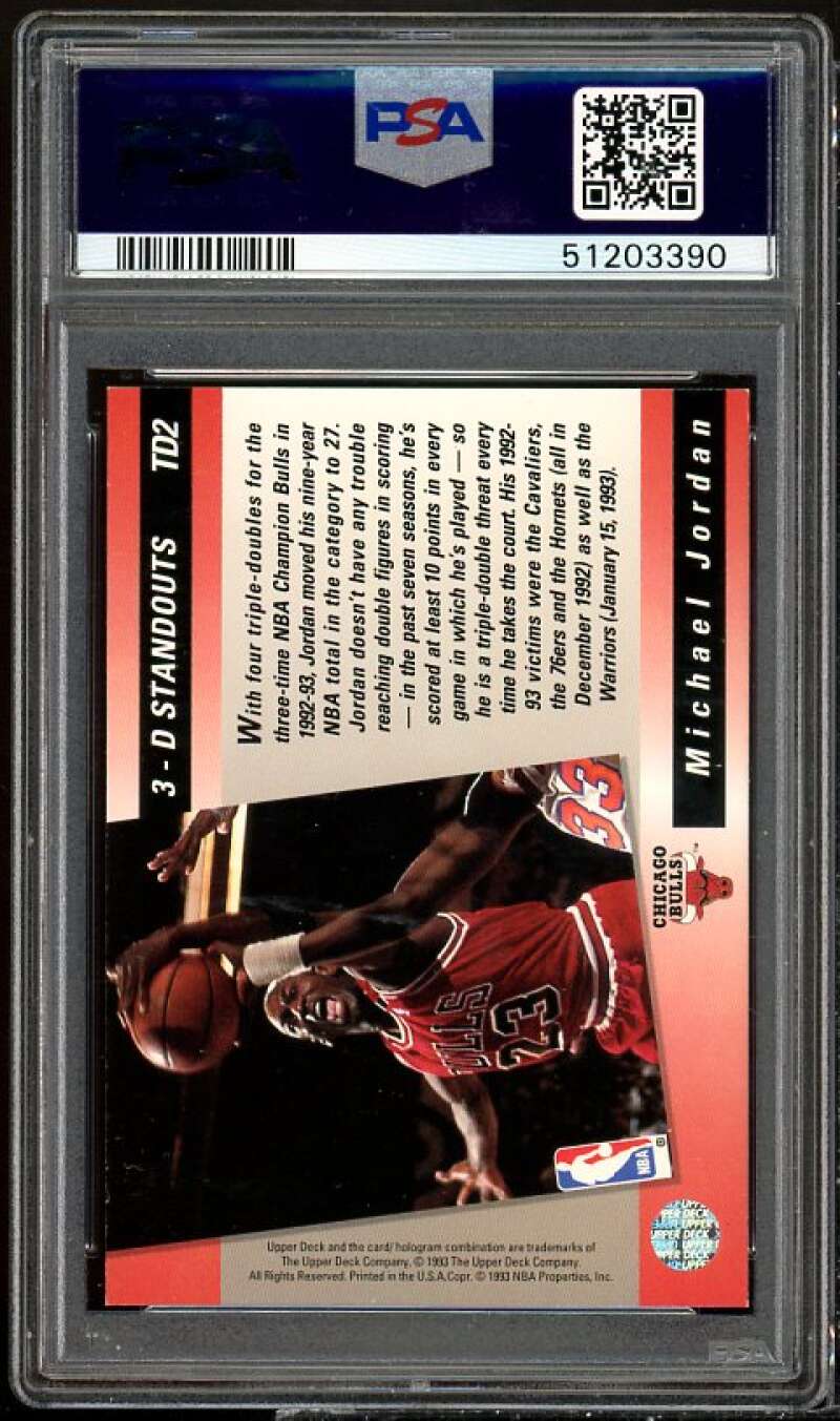 Michael Jordan Card 1993-94 Upper Deck Triple Double #TD2 PSA 7 Image 2