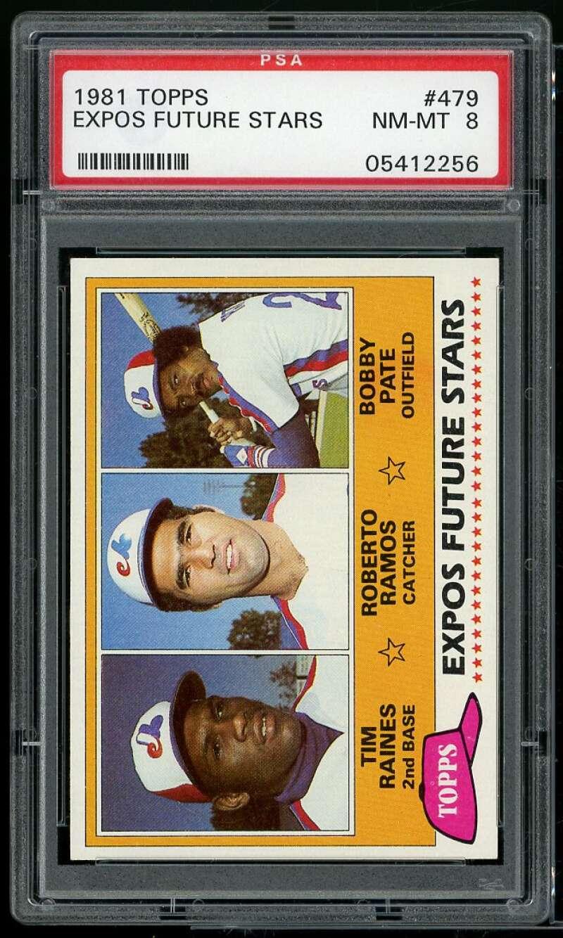 Tim Raines Rookie Card 1981 Topps #479 PSA 8 Image 1