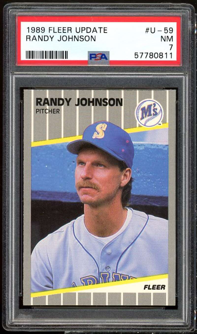 Randy Johnson Rookie Card 1989 Fleer Update #U-59 PSA 7 Image 1