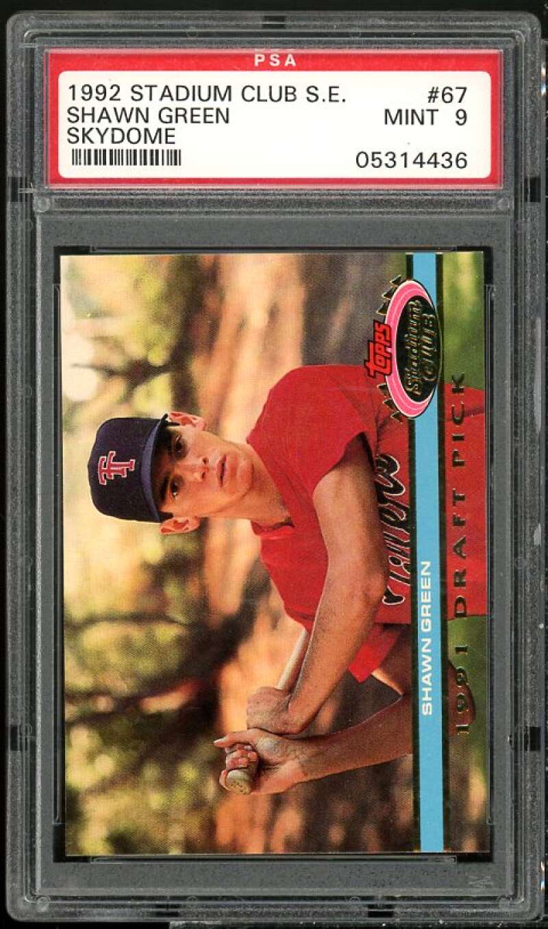 Shawn Green Rookie Card 1992 Stadium Club S.E. Skydome #67 PSA 9 Image 1