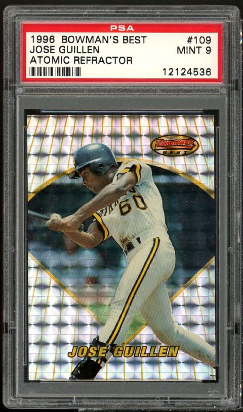 Jose Guillen Rookie Card 1996 Bowman's Best Atomic Refractors #109 PSA 9 Image 1