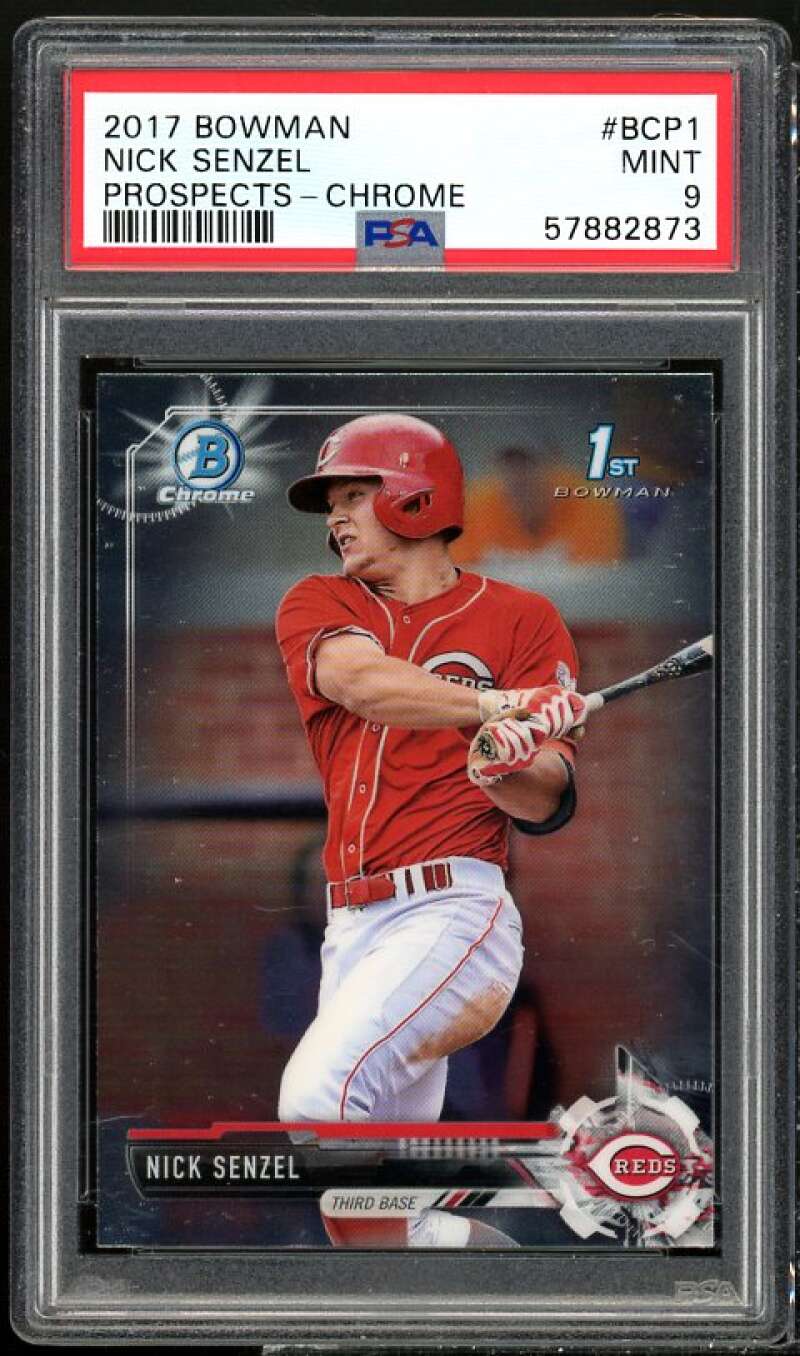 Nick Senzel Rookie Card 2017 Bowman Chrome Prospects #BCP1 PSA 9 Image 1