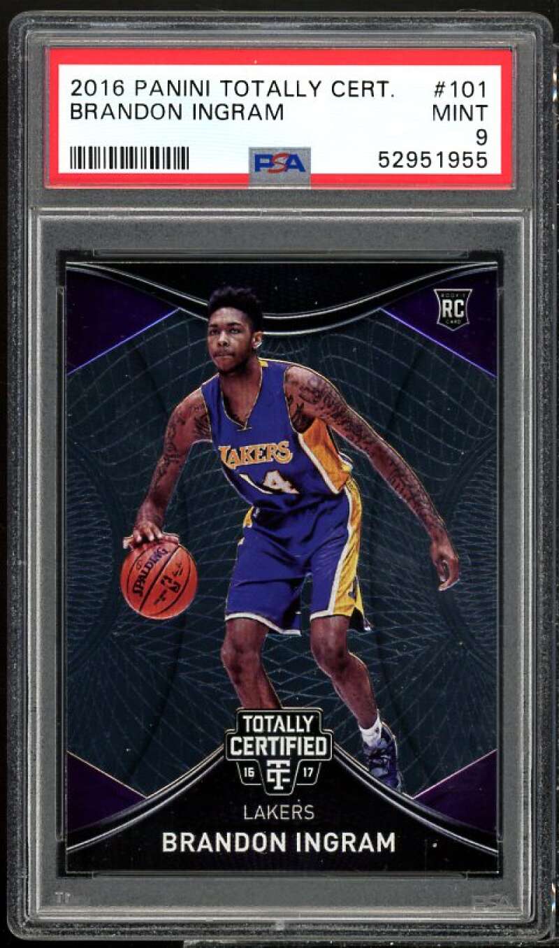 Brandon Ingram Rookie Card 2016-17 Panini Totally Certified #101 PSA 9 Image 1