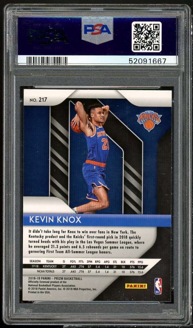 Kevin Knox Rookie Card 2018-19 Panini Prizm #217 PSA 10 Image 2