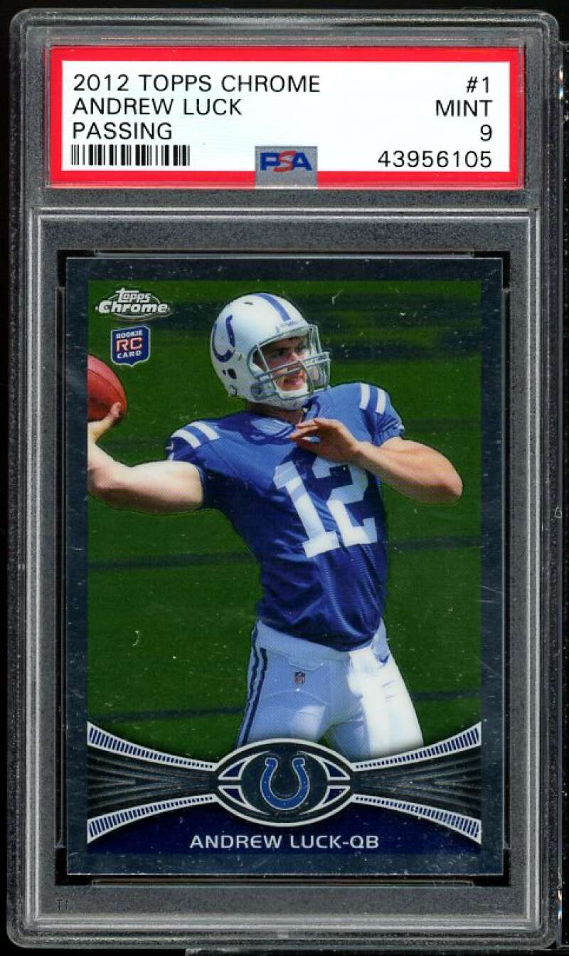 Andrew Luck Rookie Card 2012 Topps Chrome #1 PSA 9 Image 1