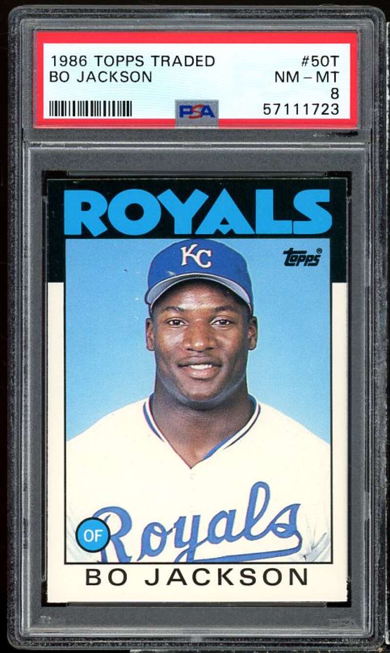 Bo Jackson Rookie Card 1986 Topps Traded #50T PSA 8 Image 1