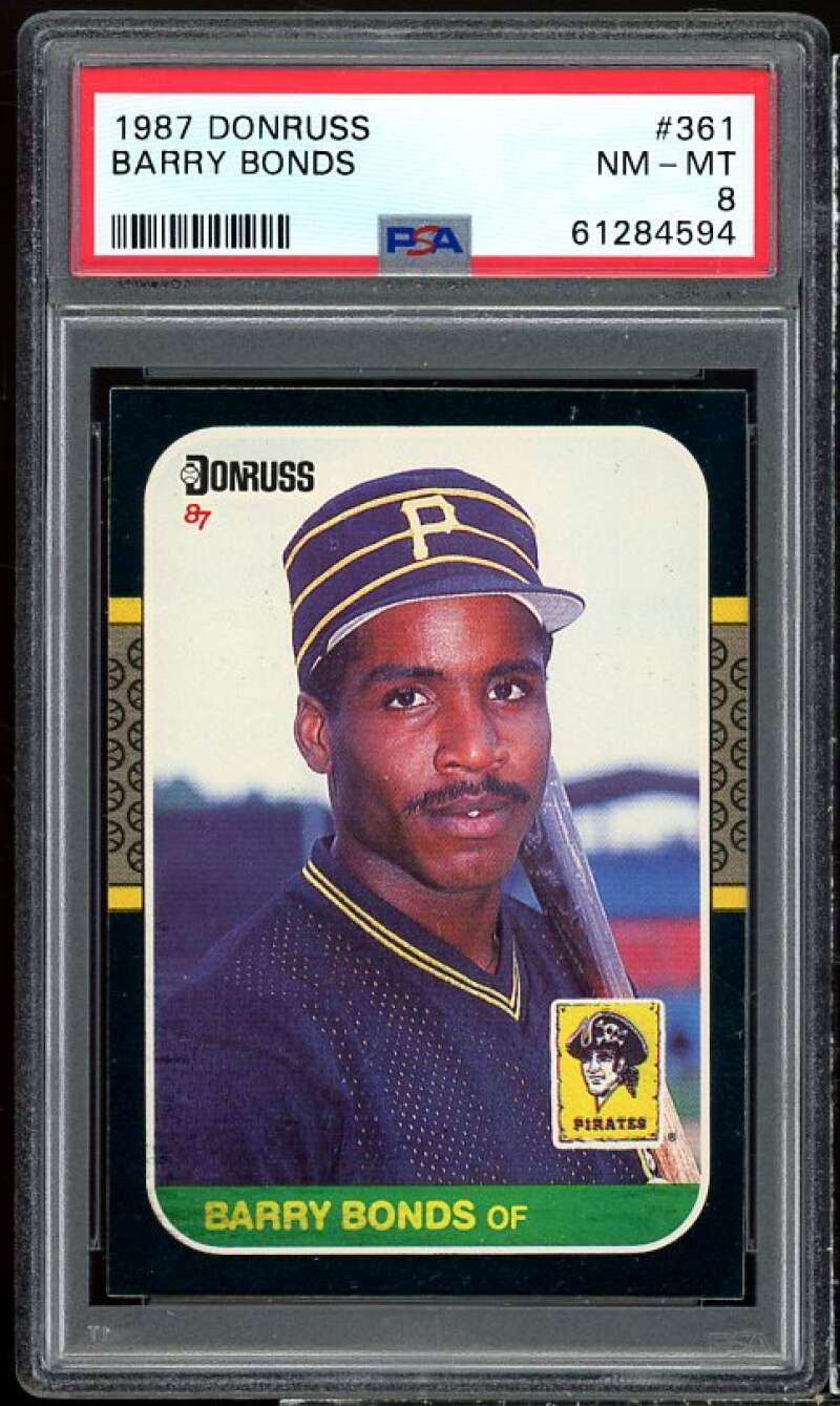 Barry Bonds Rookie Card 1987 Donruss #361 PSA 8 Image 1