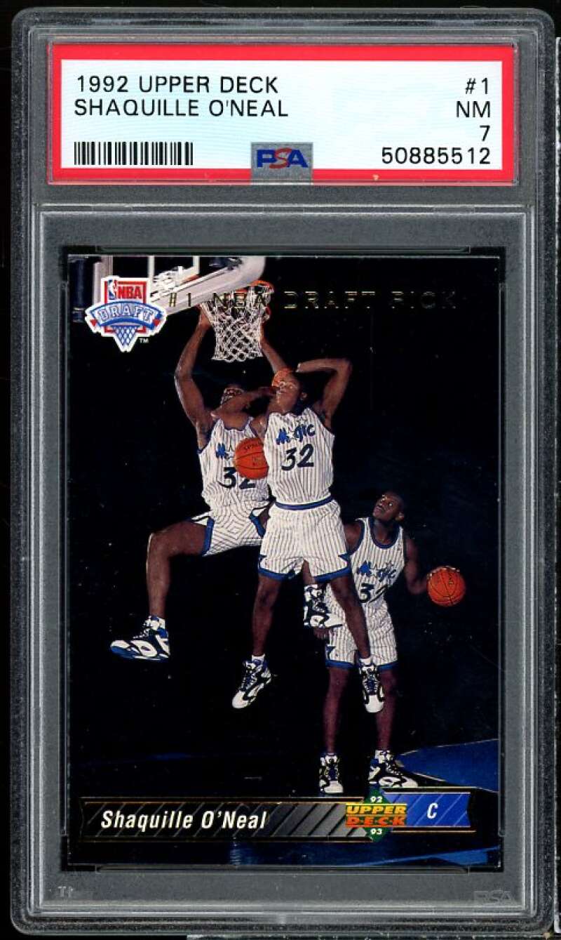 Shaquille O'neal Rookie Card 1992-93 Upper Deck #1 PSA 7 Image 1