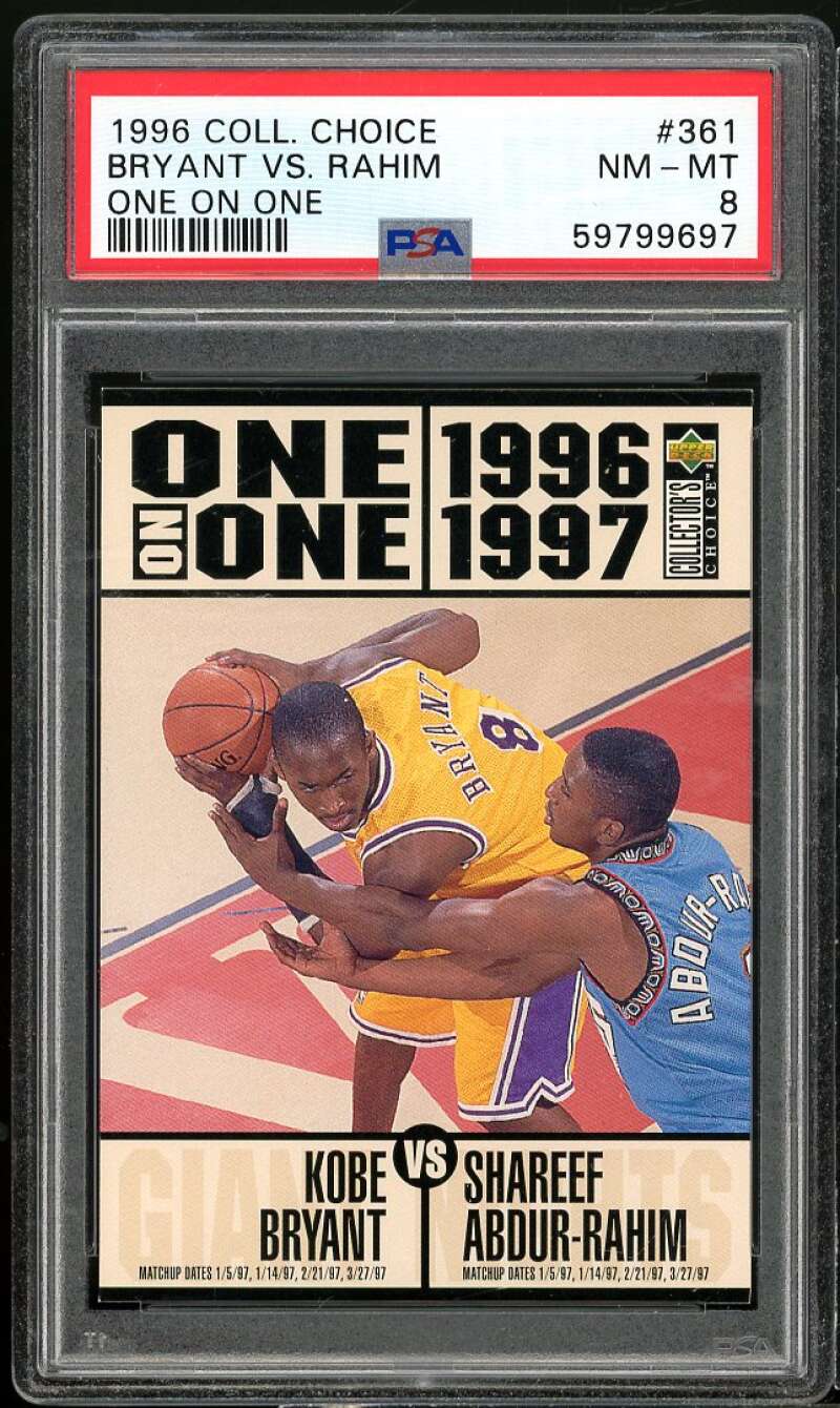 Kobe Bryant Rookie Card 1996-97 Collector's Choice #361 PSA 8 Image 1