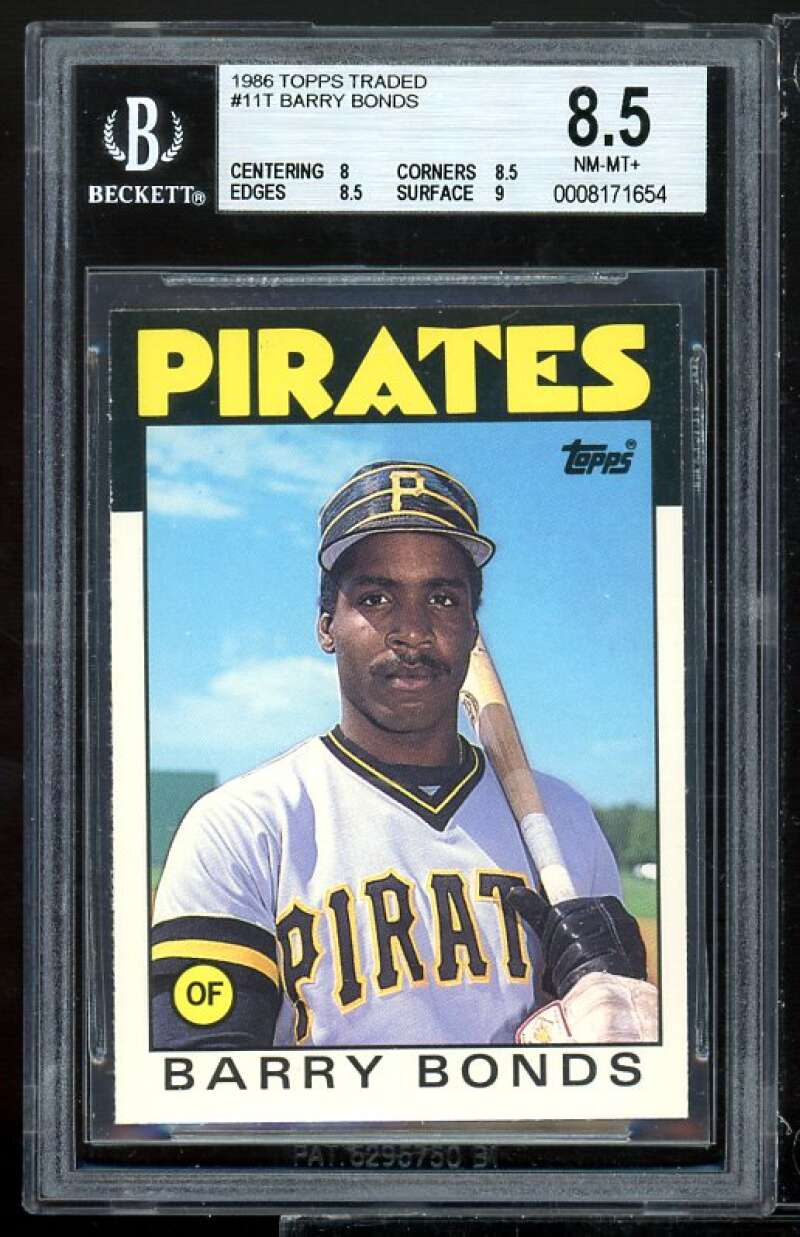 Barry Bonds Rookie Card 1986 Topps Traded #11T BGS 8.5 (8 8.5 8.5 9) Image 1