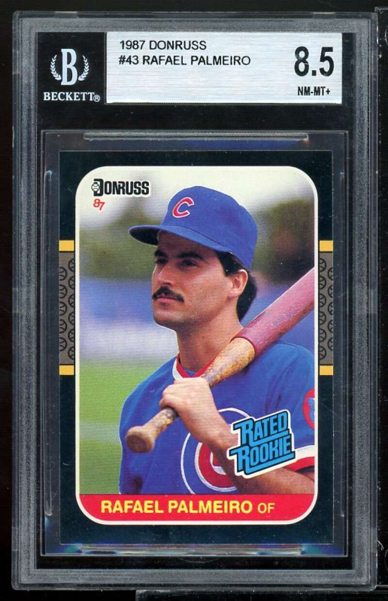 Rafael Palmeiro Rookie Card 1987 Donruss #43 BGS 8.5 (9 8.5 9 8.5) Image 1