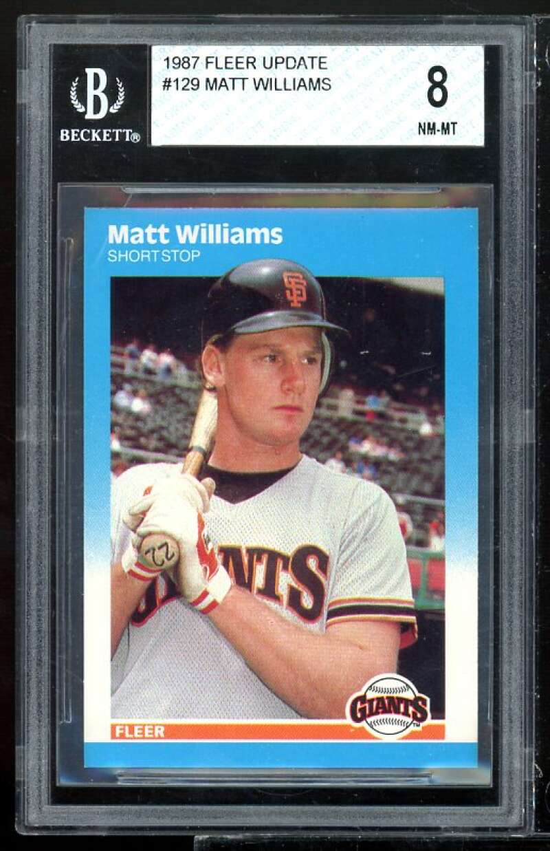 Matt Williams 1987 Fleer Update Matt Williams #129 BGS 8 (8 8 8 8.5) Image 1