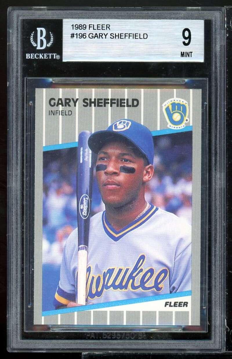 Gary Sheffield Rookie Card 1989 Fleer #196 BGS 9 (9.5 9 9 8.5) Image 1