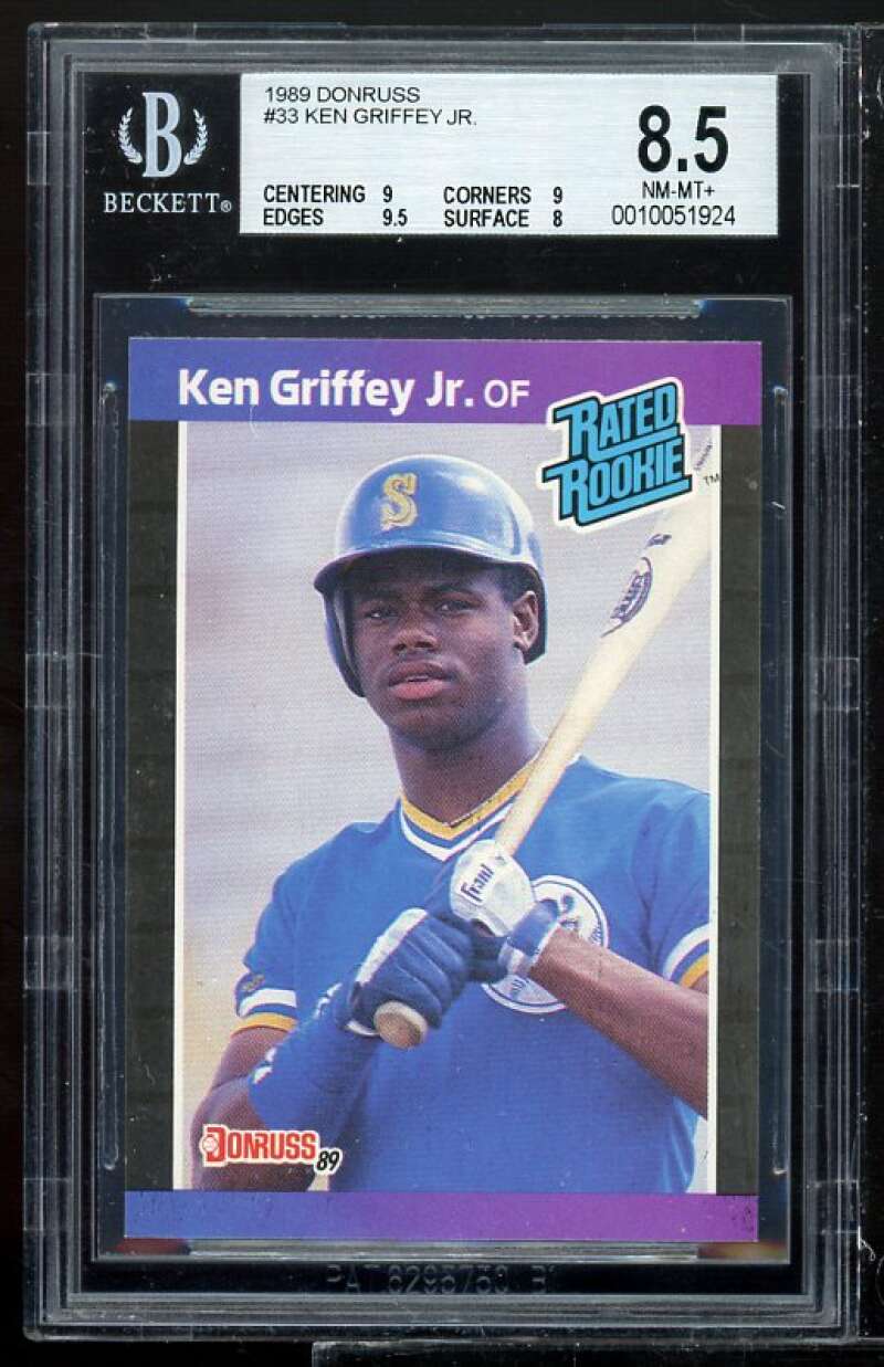 Ken Griffey Jr. Rookie Card 1989 Donruss #33 BGS 8.5 (9 9 9.5 8) Image 1