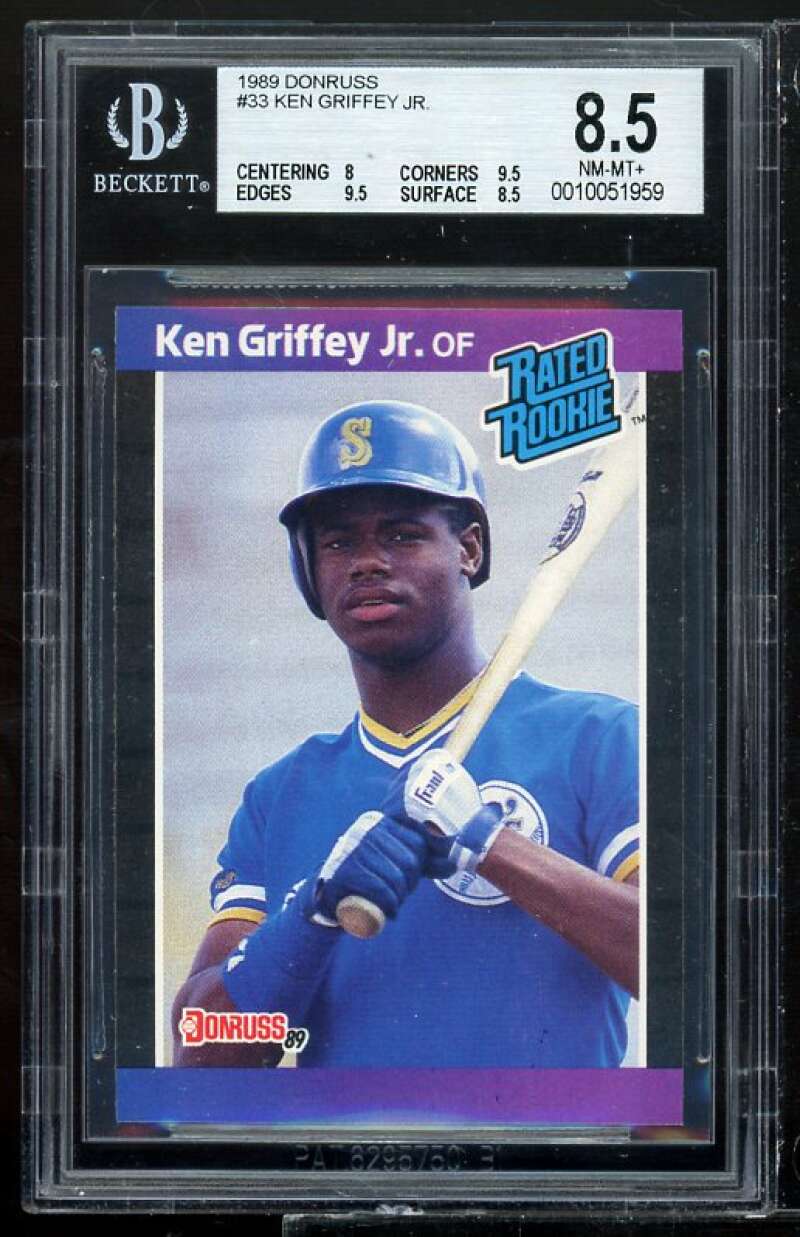 Ken Griffey Jr. Rookie Card 1989 Donruss #33 BGS 8.5 (8 9.5 9.5 8.5) Image 1