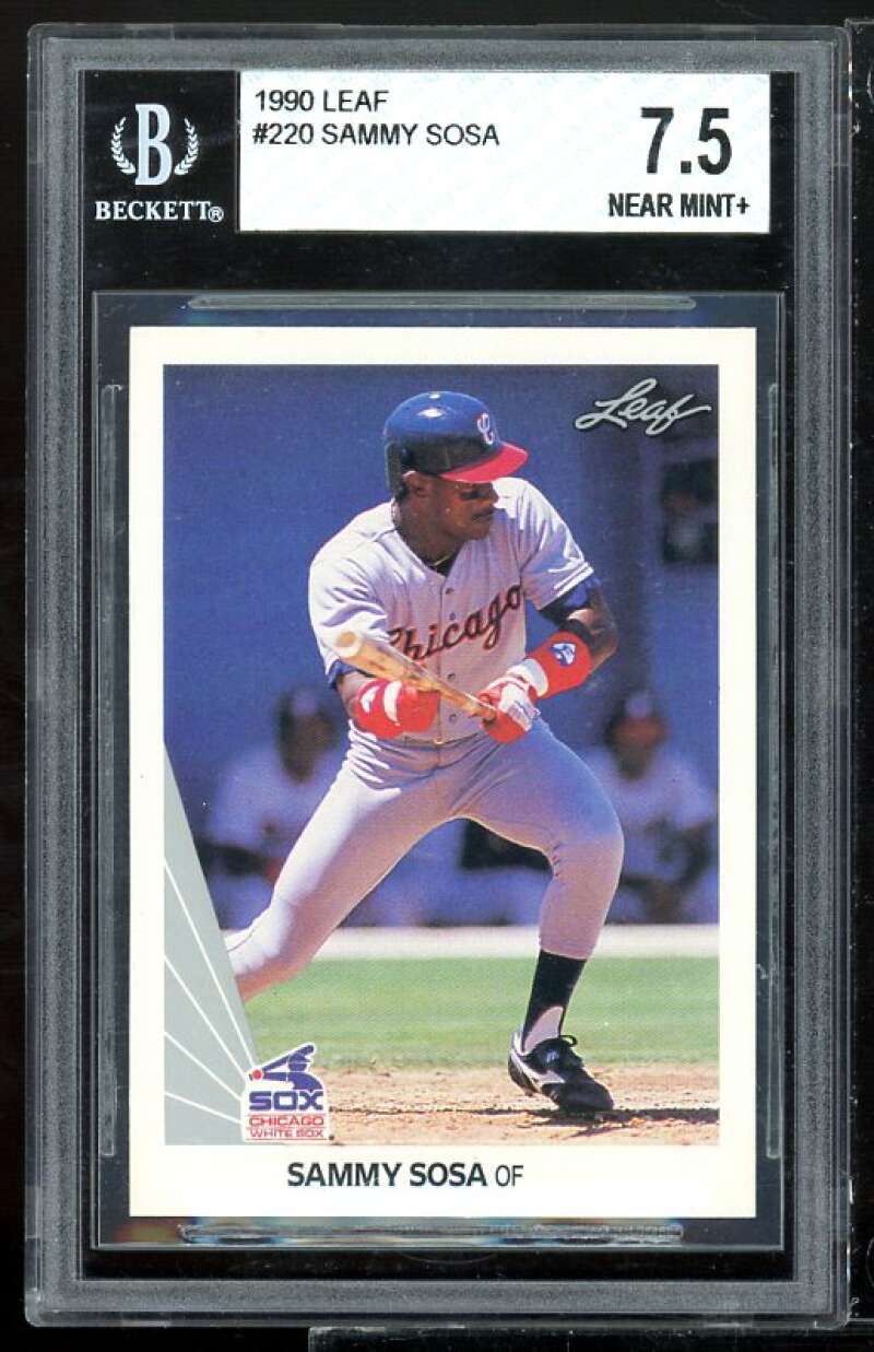 Sammy Sosa Rookie Card 1990 Leaf #220 BGS 7.5 (9 7 8.5 8.5) Image 1