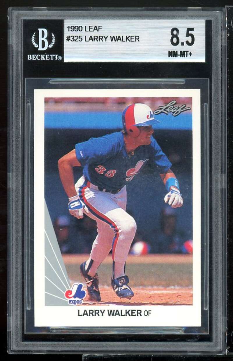 Larry Walker Rookie Card 1990 Leaf #325 BGS 8.5 (8.5 9 9.5 8.5) Image 1