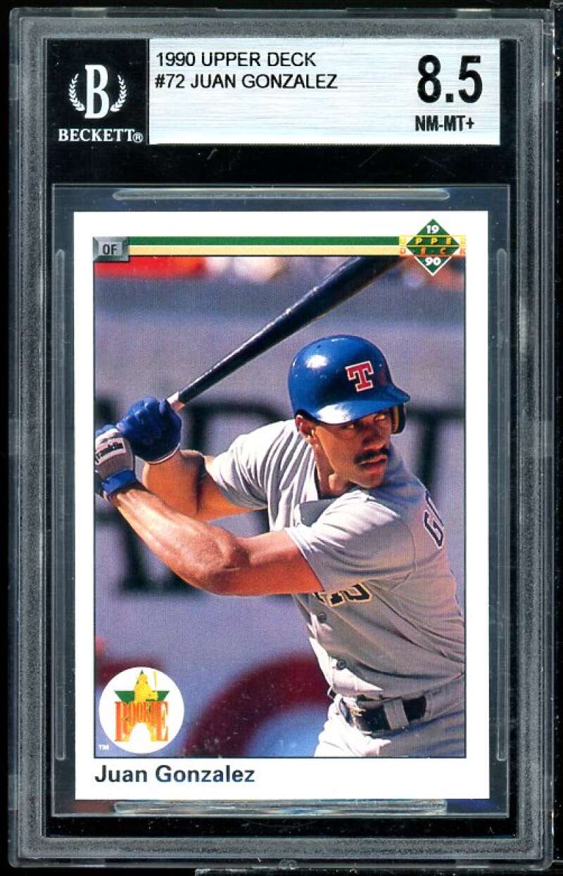 Juan Gonzalez Rookie Card 1990 Upper Deck #72 BGS 8.5 (8 9.5 9 9) Image 1