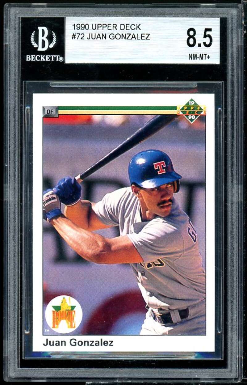 Juan Gonzalez Rookie Card 1990 Upper Deck #72 BGS 8.5 (9.5 8.5 8.5 9) Image 1