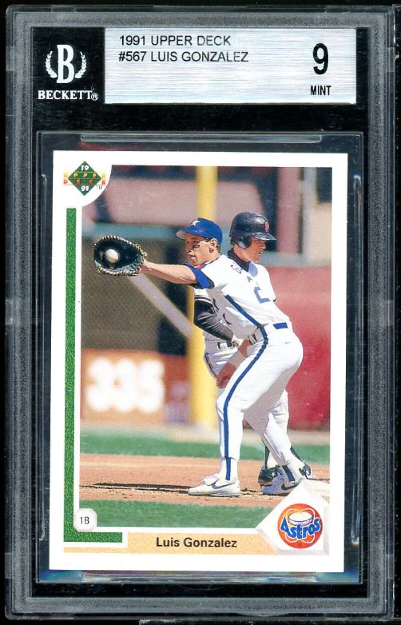 Luis Gonzalez Rookie Card 1991 Upper Deck #567 BGS 8.5 (9.5 8 8.5 8.5)