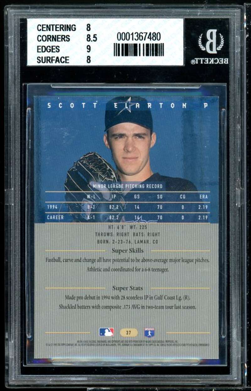 Scott Elarton Rookie Card 1995 Bowman's Best #B37 BGS (8 8.5 9 8) Image 2