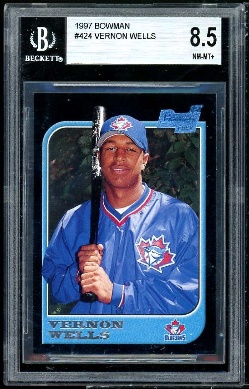 Vernon Wells Rookie Card 1997 Bowman #424 BGS 8.5 (9 8.5 9 8.5) Image 1