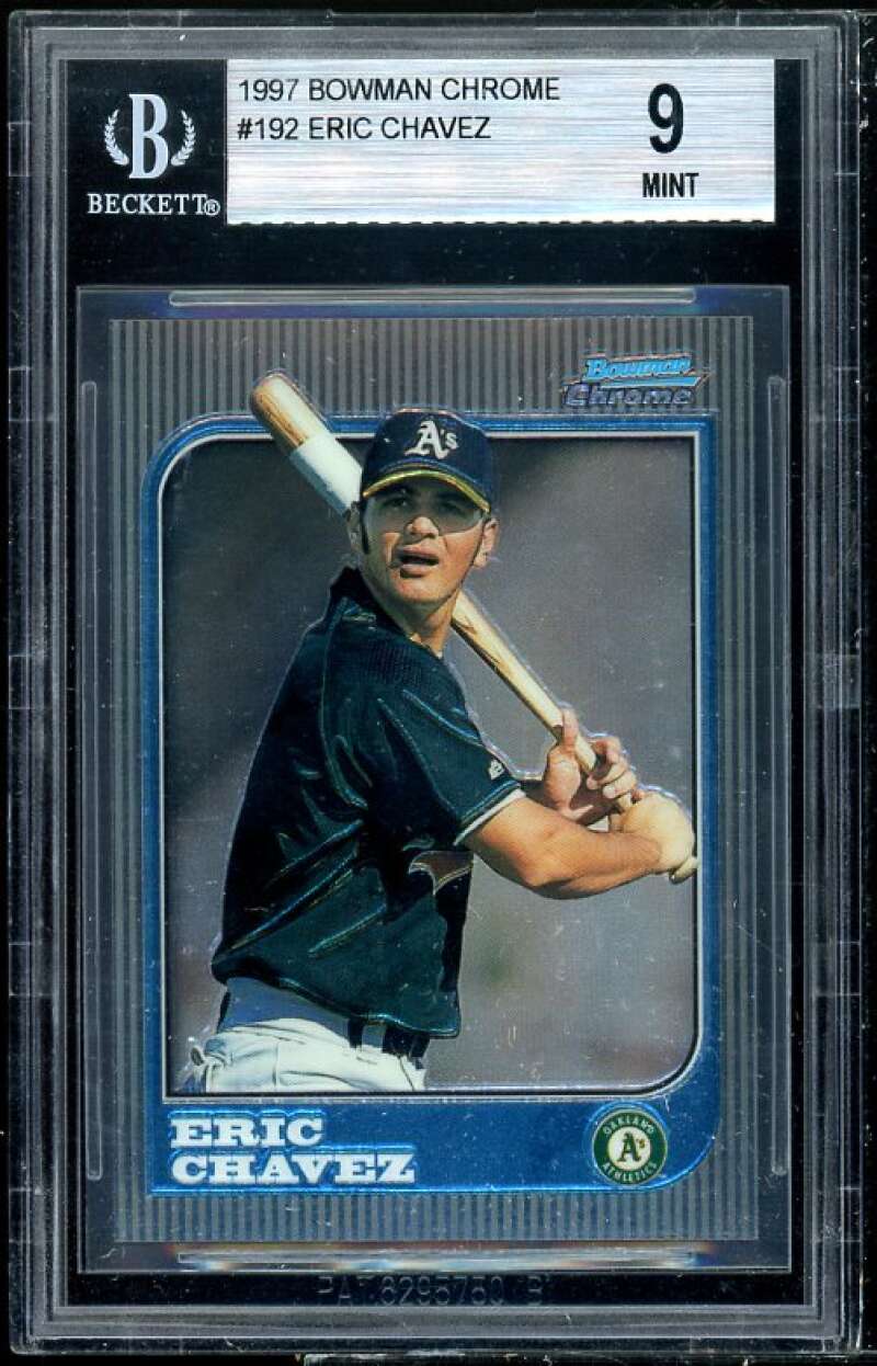 Eric Chavez Rookie Card 1997 Bowman Bowman Chrome #192 BGS 9 (9.5 10 9.5 9) Image 1