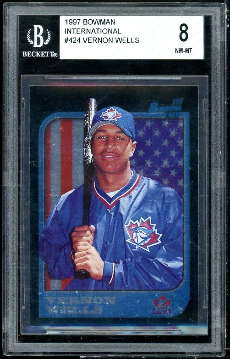 Vernon Wells Rookie Card 1997 Bowman International #424 BGS 8 (9.5 7.5 8 8.5) Image 1