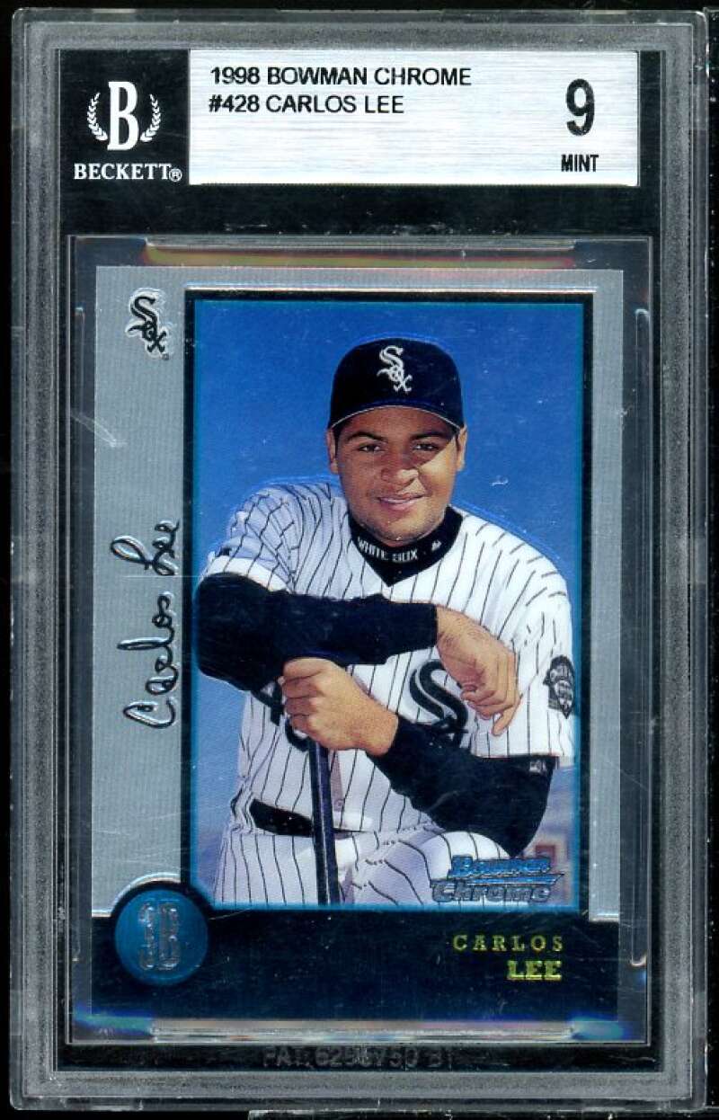 Carlos Lee Rookie Card 1998 Bowman Chrome #428 BGS 9 (9 9 9 8.5) Image 1