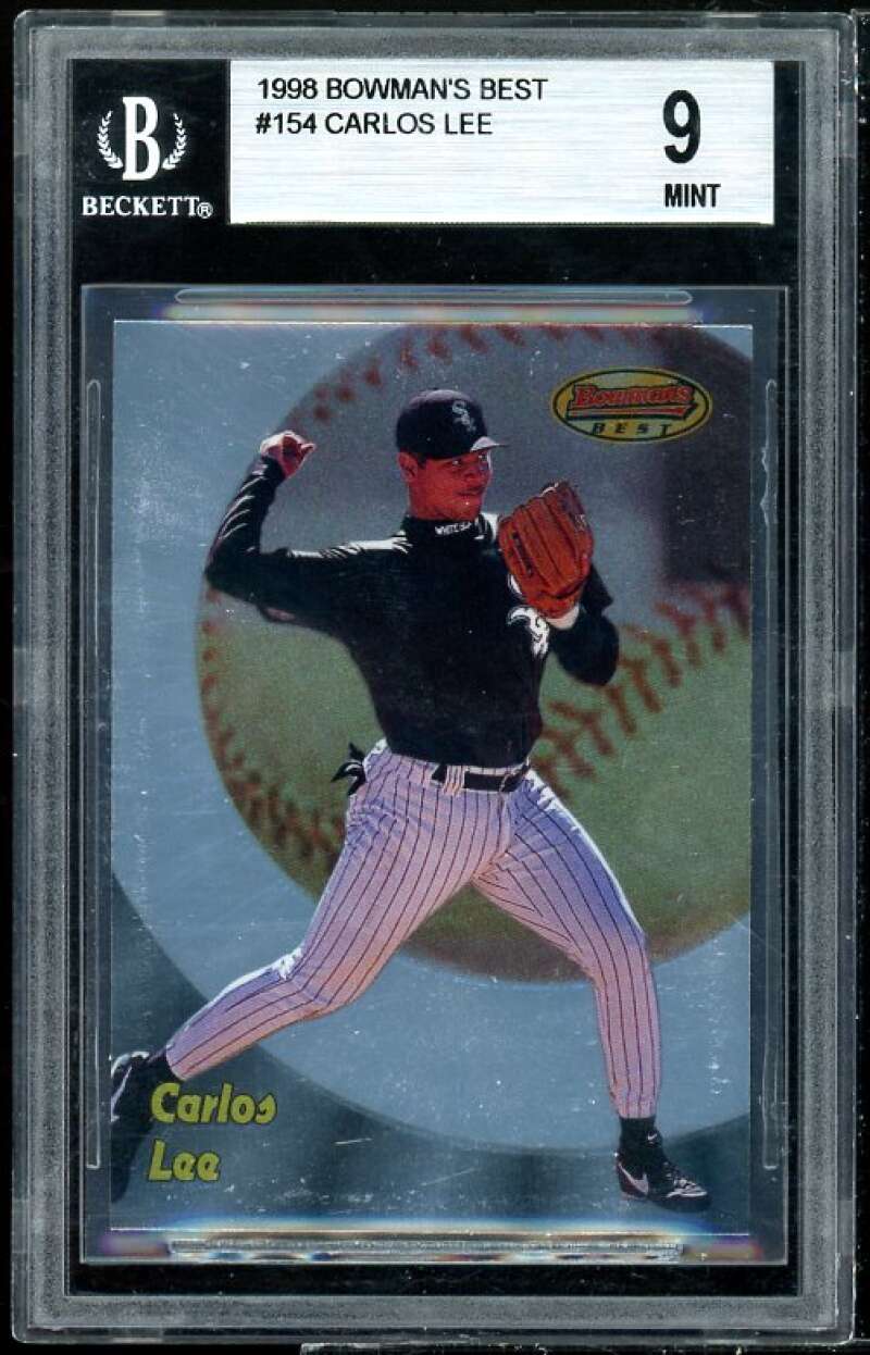 Carlos Lee Rookie Card 1998 Bowman's Best #154 BGS 9 (9.5 9.5 9 9) Image 1