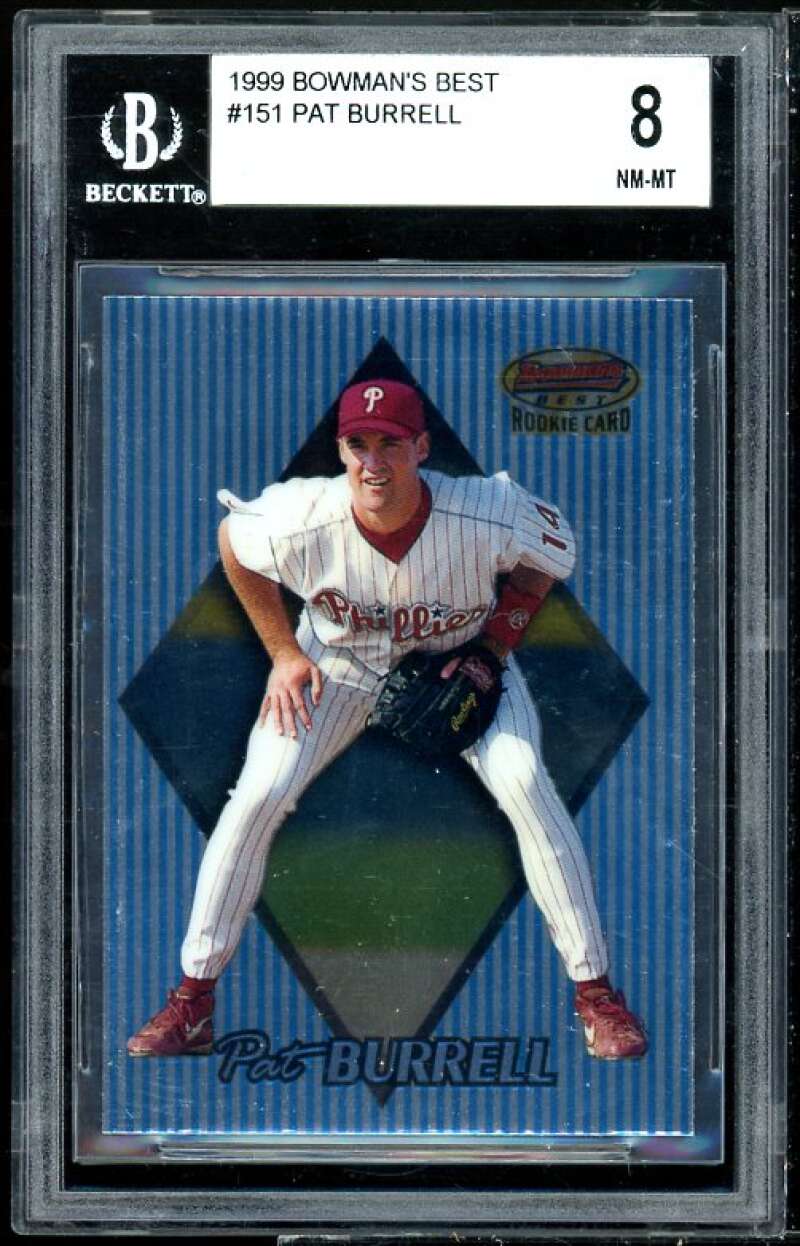 Pat Burrell Rookie Card 1999 Bowman's Best #151 BGS 8 (8.5 8.5 8 7.5) Image 1