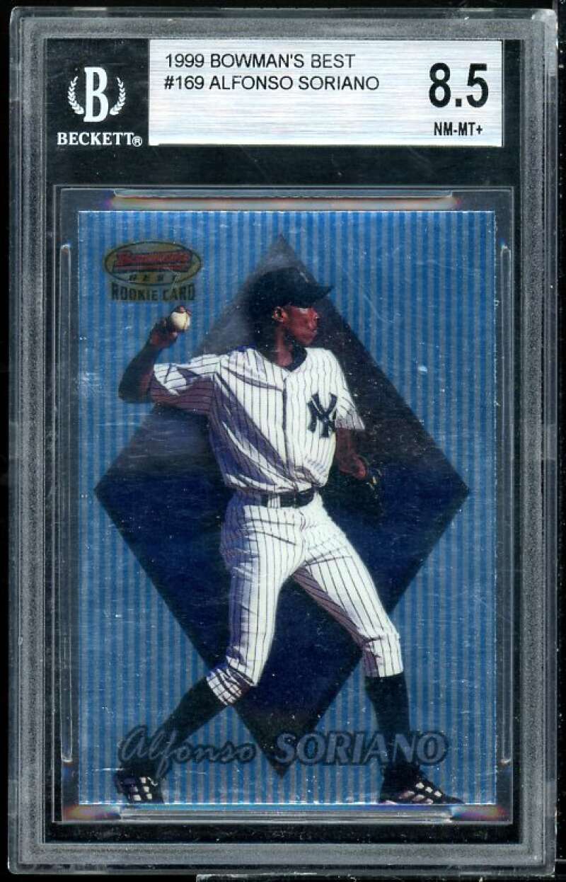 Alfonso Soriano Rookie Card 1999 Bowman's Best #169 BGS 8.5 (9 9 9 8)