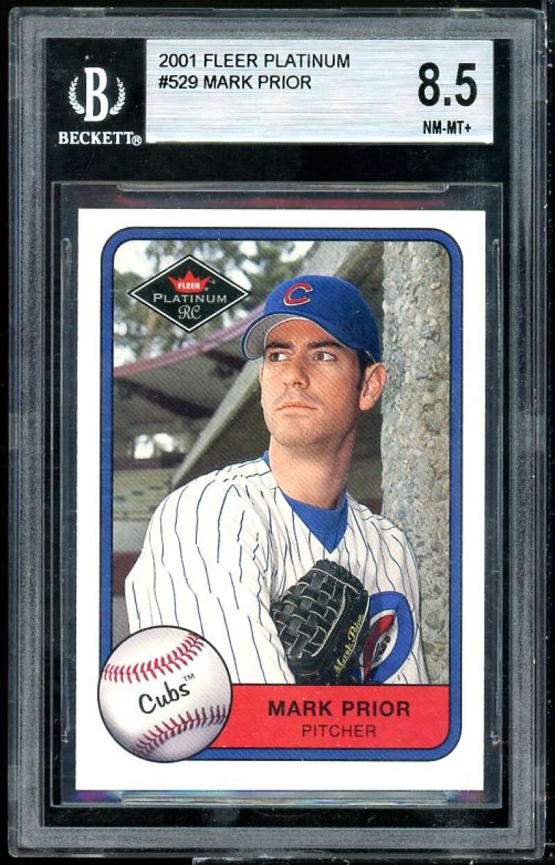 Mark Prior Rookie Card 2001 Fleer Platinum #529 BGS 8.5 (8.5 8.5 9 8.5) Image 1