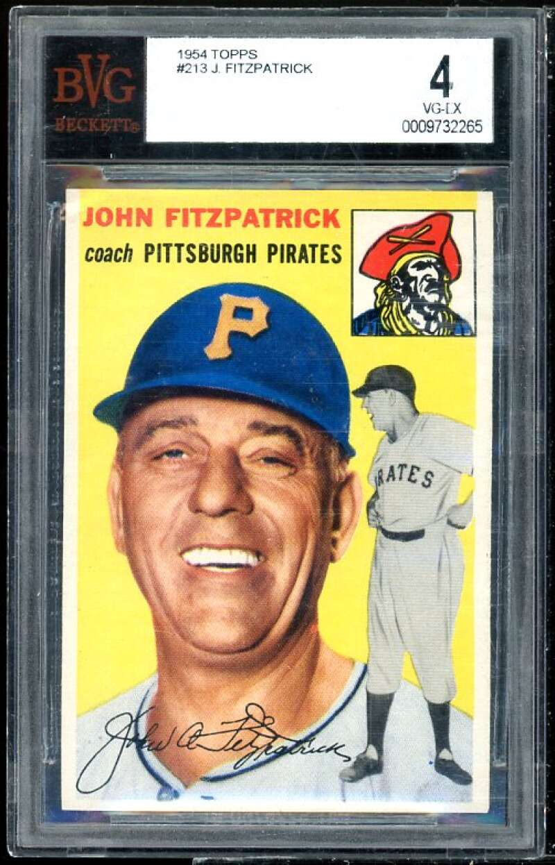 John Fitzpatrick Card 1954 Topps #213 BVG BGS 4 Image 1