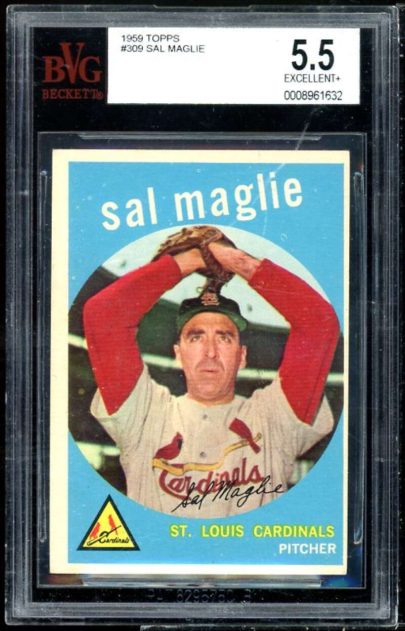 Sal Maglie Card 1959 Topps #309 BVG BGS 5.5 (small crack on graded holder) Image 1