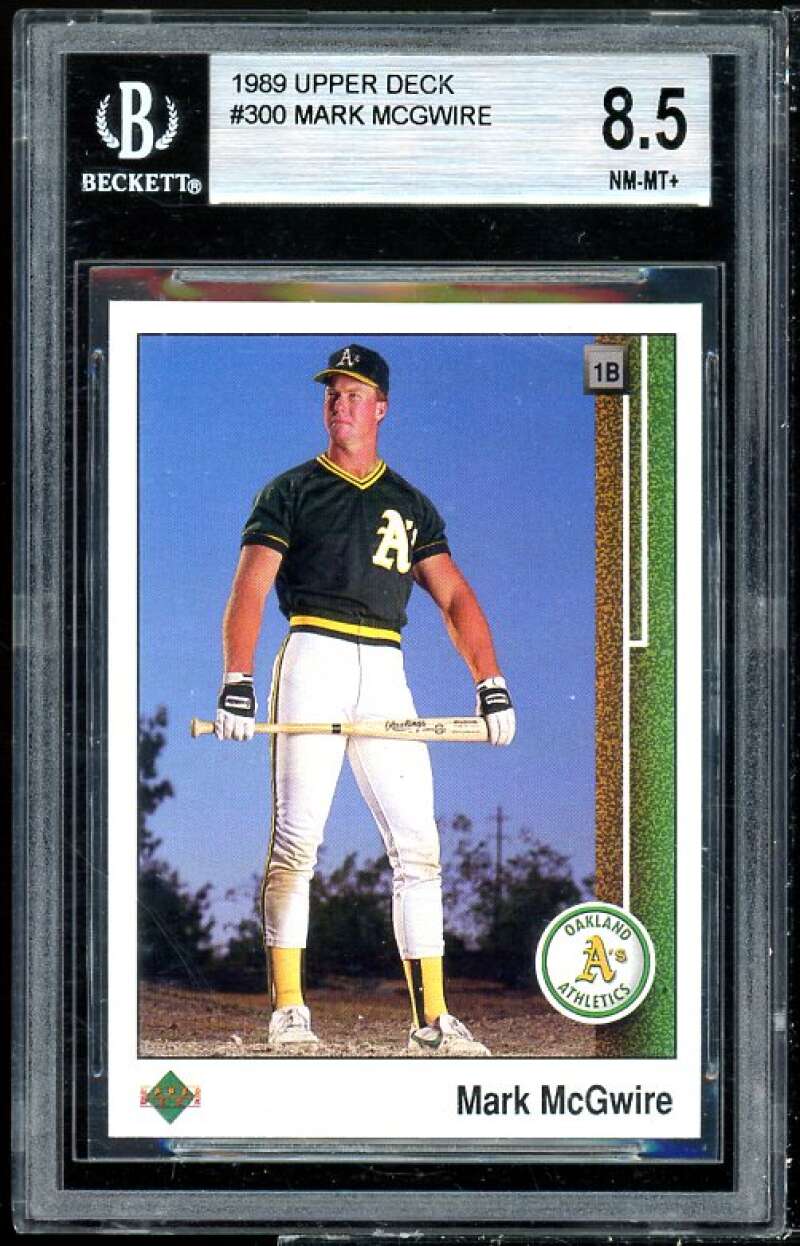 Mark McGwire Card 1989 Upper Deck #300 BGS 8.5 (small crack on graded holder) Image 1