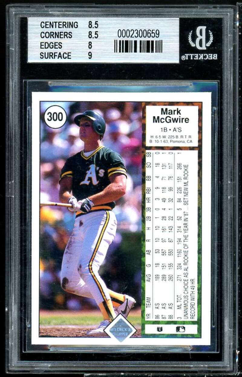 Mark McGwire Card 1989 Upper Deck #300 BGS 8.5 (small crack on graded  holder)