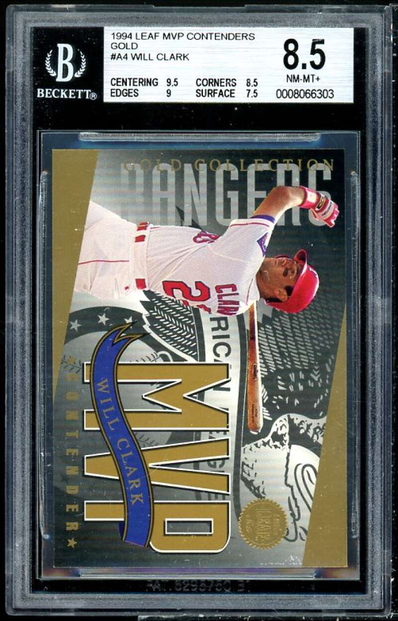 Will Clark Card 1994 Leaf MVP Contenders Gold #A4 BGS 8.5 (9.5 8.5 9 7.5) Image 1